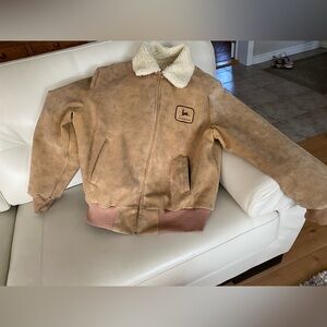 Vintage John Deere Sherpa Lined Bomber Jacket By Avon Sportswear MFG Tor…